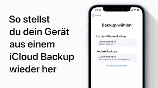 So stellst du dein iPhone iPad oder deinen iPod touch aus einem iCloud Backup wieder her [upl. by Manella]