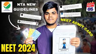 NEET 2024 ADMIT CARD all details✅ amp NTA new guidelines neet neet2024 apronboy [upl. by Brahear177]