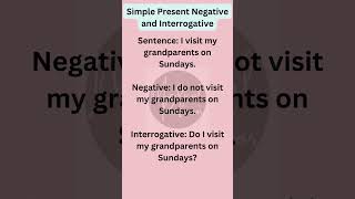 Simple Present Negative and Interrogative  Tenses in English Grammar shorts [upl. by Eixirt]