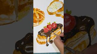 Chocolate eclair for y’all watercolor watercolorpainting foodillustration [upl. by Jemy]