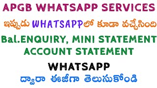 ANDHRA PRAGATHI GRAMEENA BANK is Live on WhatsApp APGB WhatsApp services [upl. by Worrad]