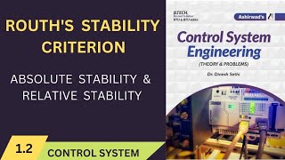 Lec12 Absolute amp Relative Stability  Rouths Criterionrouthcriterion stability  rtuwallah [upl. by Johnnie]