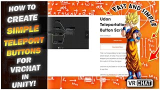 Create Simple Udon Teleport Buttons for Worlds in VRChat  Unity Tutorial [upl. by Jennifer835]