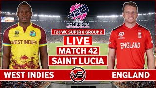 ICC T20 World Cup 2024 Live England vs West Indies Live  ENG vs WI Live Scores amp Commentary [upl. by Heti907]