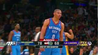 Russell Westbrook BUZZERBEATER against Kobe amp the Lakers [upl. by Notlem]