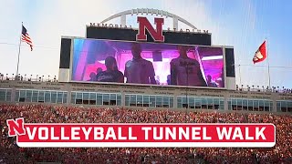 Huskers Volleyball Does the Tunnel Walk at Memorial Stadium  Volleyball Day in Nebraska [upl. by Marquet]