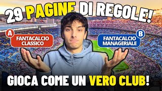 Regolamento COMPLETO del mio FANTACALCIO MANAGERIALE [upl. by Burnie361]