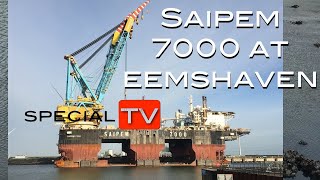 Saipem 7000 at eemshaven to perform standard maintenance and inspection activities on the Saipem 700 [upl. by Marsden]