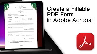 How To Create A Fillable PDF Form Adobe Acrobat Pro Easy [upl. by Llerroj]