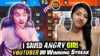 i saved angry girl youtuber 99 strike from random pro player😱 she need help😭 [upl. by Azrim923]