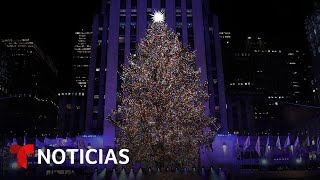 Así encendieron el árbol de Navidad del Rockefeller Center este 2022  Noticias Telemundo [upl. by Khan]