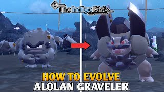 How To Evolve Alolan Graveler Into Alolan Golem In Pokemon Scarlet amp Violet  The Indigo Disk DLC [upl. by Otokam112]