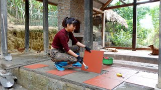 first time tiling how to tile  Ana and Jack finished 60 of the kitchen [upl. by Einimod714]