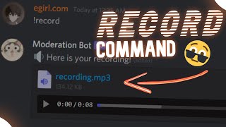 Record Command Using Discordjs v13  Record your voice while being in VC [upl. by Reamonn]