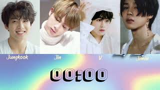 BTS Jin Jimin V Jungkook 0000 Zero OClock  Lyrics jin jimin taehyung jungkook bts army [upl. by Alimhaj]