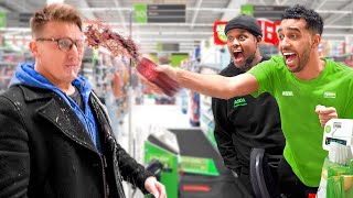 We Pretended To Work At The Grocery Store Fake Employee Prank [upl. by Leigha849]