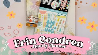 Erin Condren Hourly Planner  Plan with Me w Happy Planner Stickers  Happy Plans Pastel Stickers [upl. by Ahsilyt926]