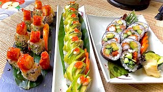 3 Types of Shrimp Tempura Sushi Roll  Egg Panko Twist Sushi Shrimp Tempura Roll [upl. by Eimorej140]