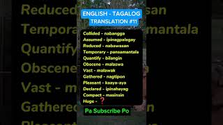 ENGLISH TAGALOG TRANSLATION 11 translation english englishtagalog englishlearning tagalog [upl. by Falda912]