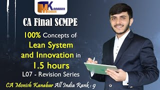 Lean System and Innovation  CA Final SCMPE chapter 3  Revision Series L07  CA Monish Kanabar [upl. by Vickey726]