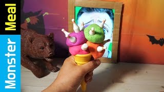 How to make bowing clay ice cream Fictional Video  Monster Meal ASMR Sounds  Kluna Tik style [upl. by Hachmin]