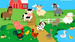 Learn Farm animals for kids  Farm Animals Names amp Sounds [upl. by Ahsitneuq574]