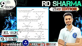 Ex 102 Q1 to Q10  RD Sharma Class 9  Chapter 10 Lines and Angles  CBSE  MD Sir 9 [upl. by Adyeren]