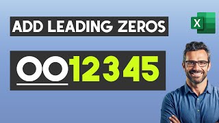 How to Add Leading Zeros in Excel  Add a Zero in a front of a Number [upl. by Nitsirt]