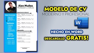 ¡Cómo hacer un CV Profesional en Word  Obtén Plantilla Gratuita [upl. by Leroj689]