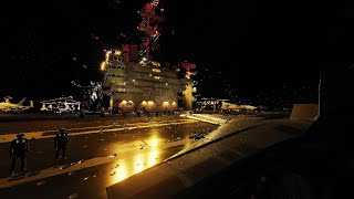 New Super Carrier Takeoff Under Heavy Rain At Night With The Tomcat  Dcs World F14 [upl. by Ishmul643]