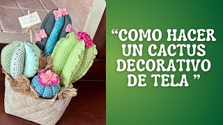 Cómo hacer cactus decorativos de tela Tutorial Gratuito 211 [upl. by Nosimaj574]