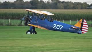 Boeing E75 Stearman SN755601 OEAKJ 11 October 2024 at Aachen Merzbrück Airport EDKA Germany [upl. by Huggins]