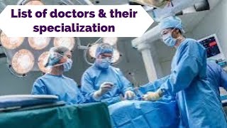 List of Doctors their specialization amp OBgyn vs Gynecologist [upl. by Arhoz]