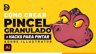 Tutorial cómo crear pincel granulado en Illustrator para aplicar efecto de ruido en Ilustraciones [upl. by Aciria156]