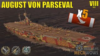 August von Parseval 5 Kills amp 115k Damage  World of Warships Gameplay [upl. by Hpesojnhoj]