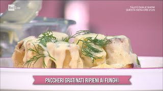 Paccheri gratinati ripieni ai funghi  È sempre mezzogiorno 22102021 [upl. by Hpeseoj439]