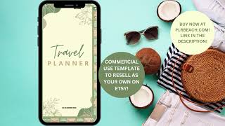 Travel Smartphone Digital Planner Template with Commercial Use  Editable in Canva and PowerPoint [upl. by Nodyarg]