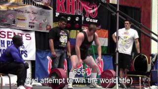 WABDL World Deadlift Championships Jake Garbush Junior 242 class winner 1flv [upl. by Sedgewick991]