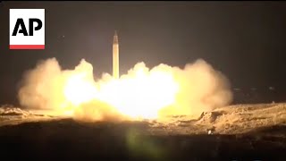 Video released by Iranian Revolutionary Guard said to show missiles launched [upl. by Ecyrb779]