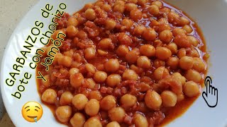 GARBANZOS con Chorizo y Jamón Fácil y rápida [upl. by Hadwyn]