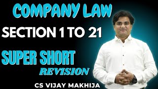 Company Law Revision  Section 1 to 22  Incorporation  CA CS [upl. by Jacquenette]