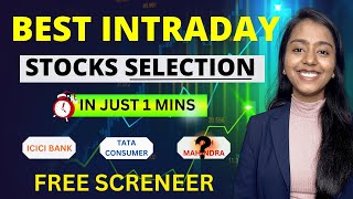 How To Select Stocks For Intraday Trading  FREE SCREENER  Find Best Stocks In 1 Min [upl. by Legim]