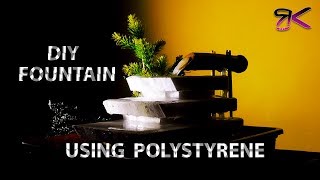 DIY FountainIndoor Fountain using Polystyrene and Bamboo  very easy [upl. by Nelie]