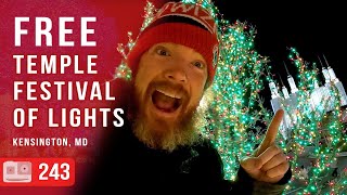 Free DC Area Christmas Light Walk At The Mormon Temple In Kensington  ADV 243 [upl. by Ttergram]