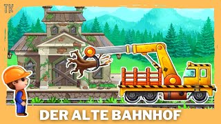 Bagger amp Baumaschinen retten einen alten Bahnhof telekids [upl. by Yrrab272]