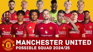 MANCHESTER UNITED Possible Squad 202425 With Current Transfer Rumours  Man United Possible Squad [upl. by Yelrebmyk]