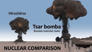 Comparison of Nuclear Bomb Explosions in a Megalopolis  3D AI Simulation [upl. by Aerbas]