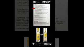 MORRISSEY Tour Rider 7 Band Dressing Room Food [upl. by Aleit653]