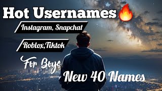 best instagram names for boys🔥 username ideas ✨️ usernames for roblox instagramnamesforboys [upl. by Elladine]