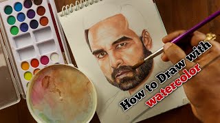 Watercolor Painting Tutorial for beginners  How to Draw portrait by using Watercolor in Hindi [upl. by Evadne]